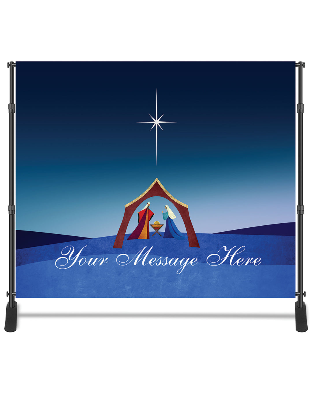 Custom Backdrop Nativity Scene 2 - Custom Christmas Banners - PraiseBanners