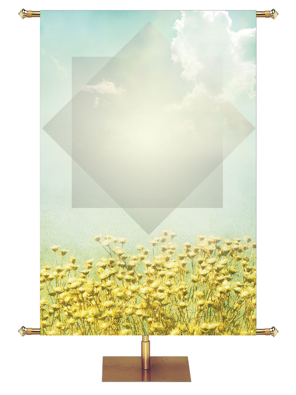 Custom Banner Contemporary Spring Field of Flowers New Creation