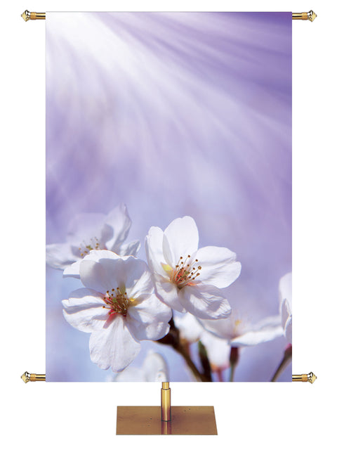 Custom Signs of Spring Banner Dogwood Bloom 1 - Custom Year Round Banners - PraiseBanners