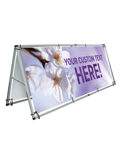 Custom Large Outdoor A-Frame and Vinyl Banner Set - SSP Flower Design