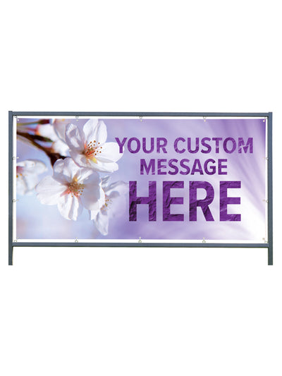 Custom Outdoor Banner with Frame Display - Signs of Spring Flower