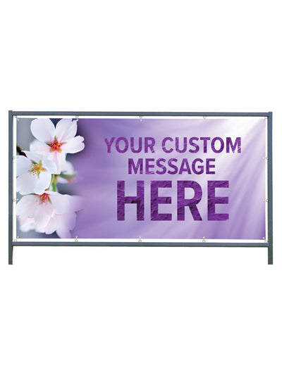 Custom Outdoor Banner with Frame Display - Signs of Spring Dogwood