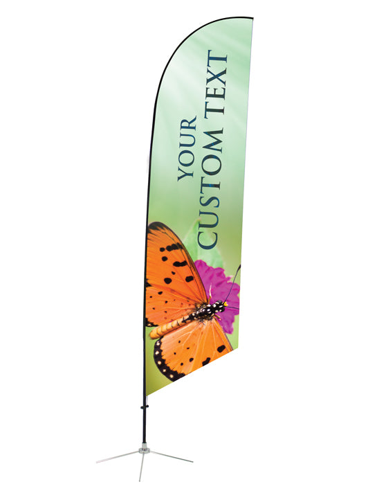 Custom Angled Feather Flag - SSP Butterfly Design