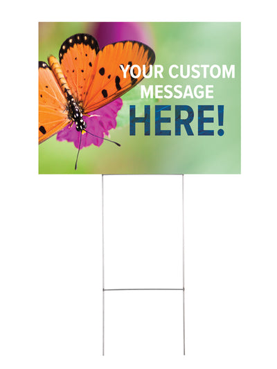 Custom Yard Signs - SSP Butterfly Design - Set of 10