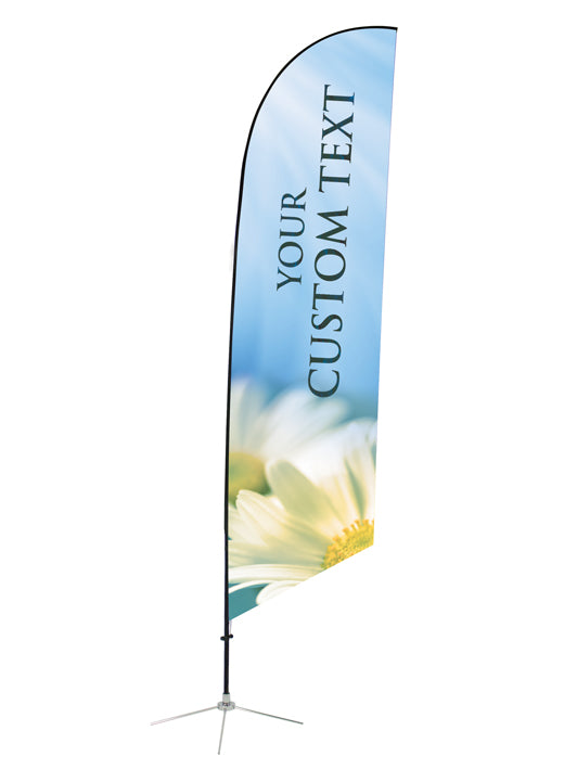 Custom Angled Feather Flag - SSP White Daisy Design