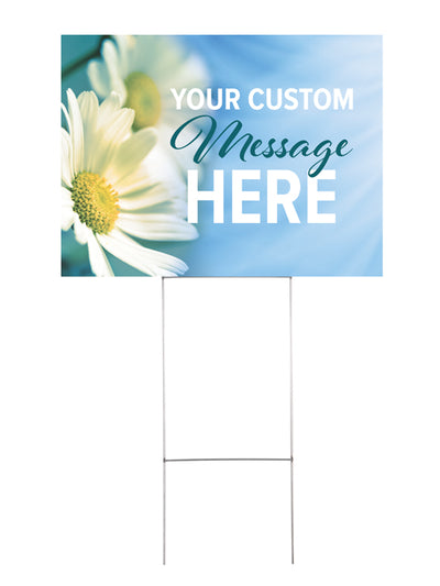 Custom Yard Signs - SSP White Daisy Design - Set of 10