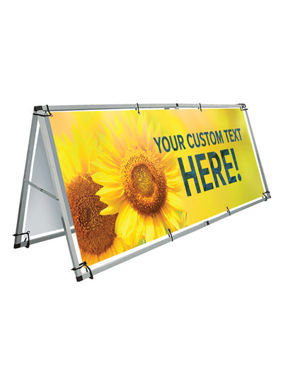 Custom Large Outdoor A-Frame and Vinyl Banner Set - SSP Sunflower Design