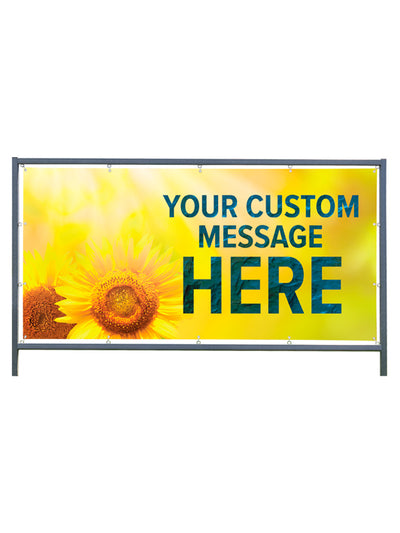 Custom Outdoor Banner with Frame Display - Signs of Spring Sunflower