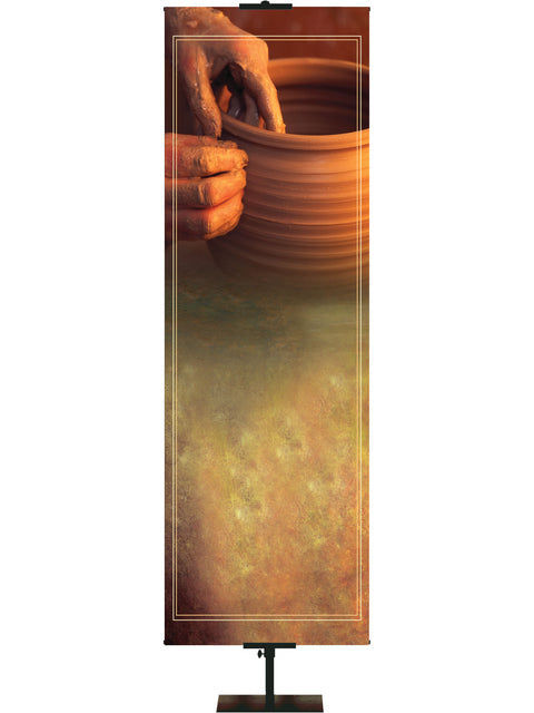 Custom Banner Scripture Scroll We are the Clay - Custom Year Round Banners - PraiseBanners