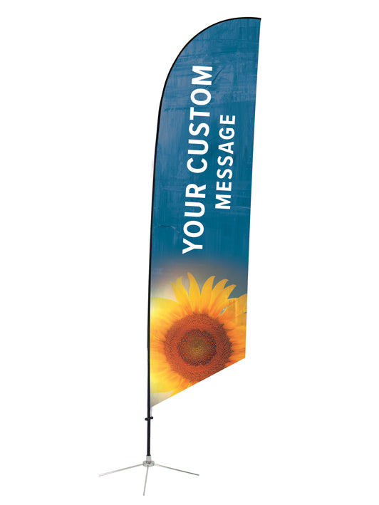 Custom Angled Feather Flag - SWK Sunflower Design
