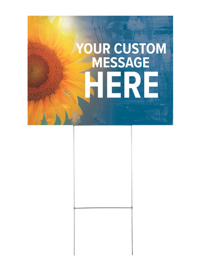 Custom Yard Signs - SWK Sunflower Design - Set of 10