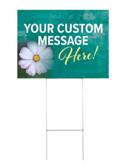 Custom Yard Signs - SWK Cosmos Flower Design - Set of 10