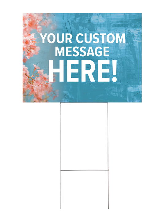 Custom Yard Signs - SWK Cherry Blossoms Design - Set of 10
