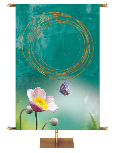 Spring Awakenings Butterfly and Flower Custom Banner - Custom Easter Banners - PraiseBanners