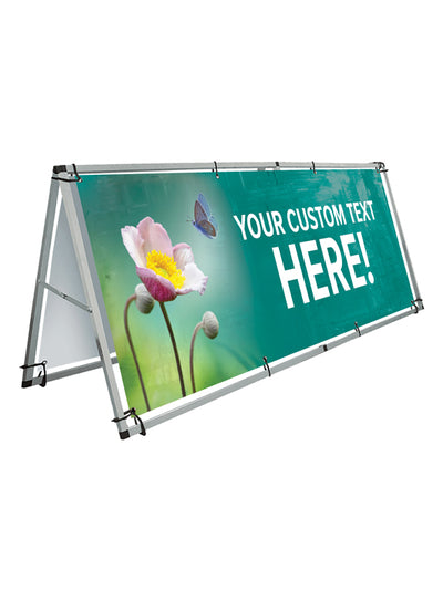 Custom Large Outdoor A-Frame and Vinyl Banner Set - SWK Butterfly and Bloom Design