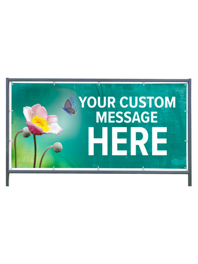 Custom Outdoor Banner with Frame Display - Spring Awakenings Butterfly