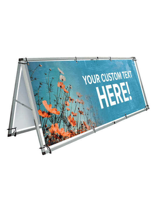 Custom Large Outdoor A-Frame and Vinyl Banner Set - SWK Pink Cosmos Design