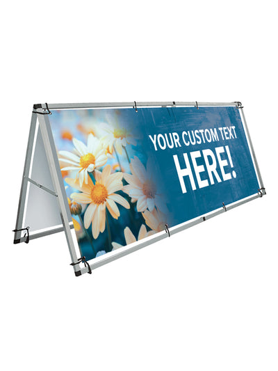 Custom Large Outdoor A-Frame and Vinyl Banner Set - SWK Daisies Design