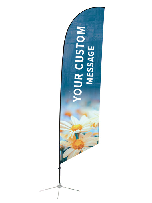 Custom Angled Feather Flag - SWK Daisies Design