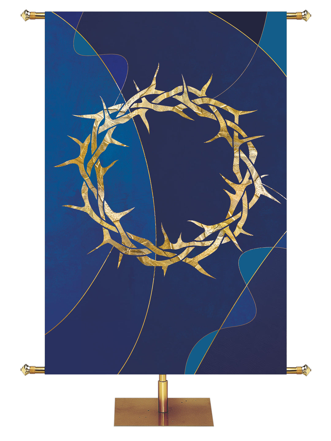 Symbols of Worship Custom Banner Crown of Thorns in Blue, Green, Purple and Red