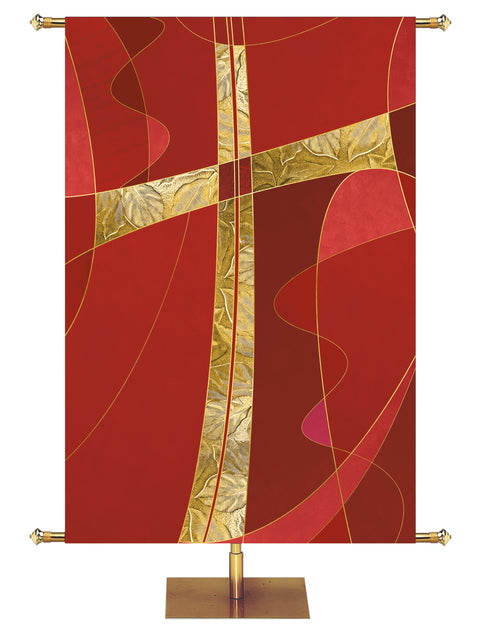 Symbols of Worship Custom Banner Cross in Blue, Green, Purple and Red