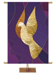 Symbols of Worship Custom Banner Dove in Blue, Green, Purple and Red