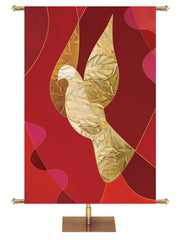Symbols of Worship Custom Banner Dove in Blue, Green, Purple and Red