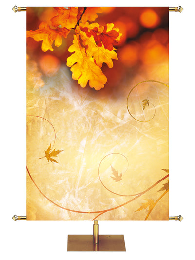 Custom Banner Majestic Autumn Give Thanks In All Circumstances - Custom Fall Banners - PraiseBanners