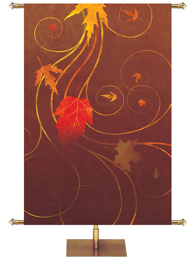 Custom Banner Shimmering Autumn Enter His Gates With Thanksgiving - Custom Fall Banners - PraiseBanners