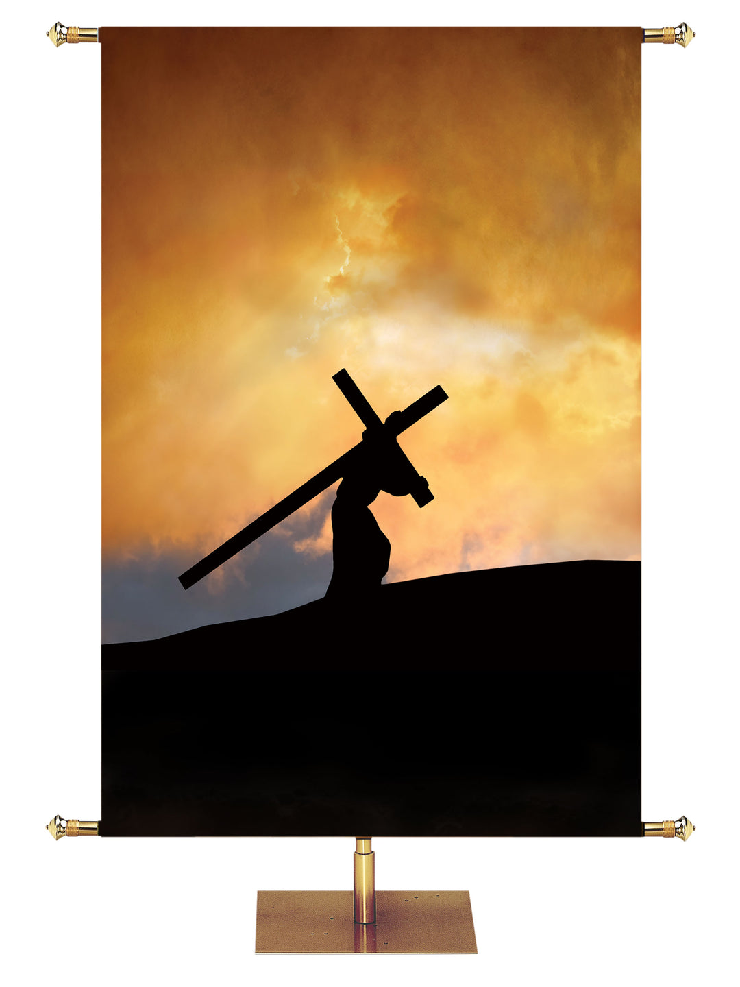 Carry the Cross Silhouette Custom Banner - Custom Easter Banners - PraiseBanners