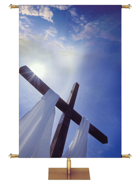Custom Cloth on Cross - Custom Easter Banners - PraiseBanners