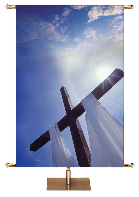 Custom Cross with Cloth - Custom Easter Banners - PraiseBanners