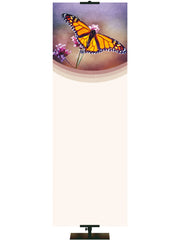 Custom Welcome Banner Butterfly on White - Custom Welcome Banners - PraiseBanners