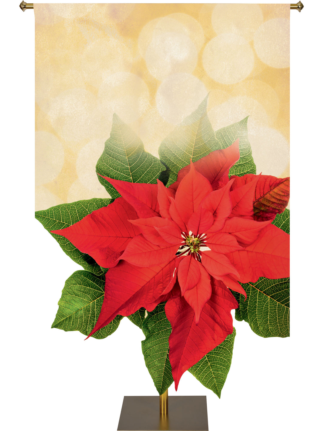 Contours of Christmas Custom Banner Poinsettia Right - Custom Christmas Banners - PraiseBanners