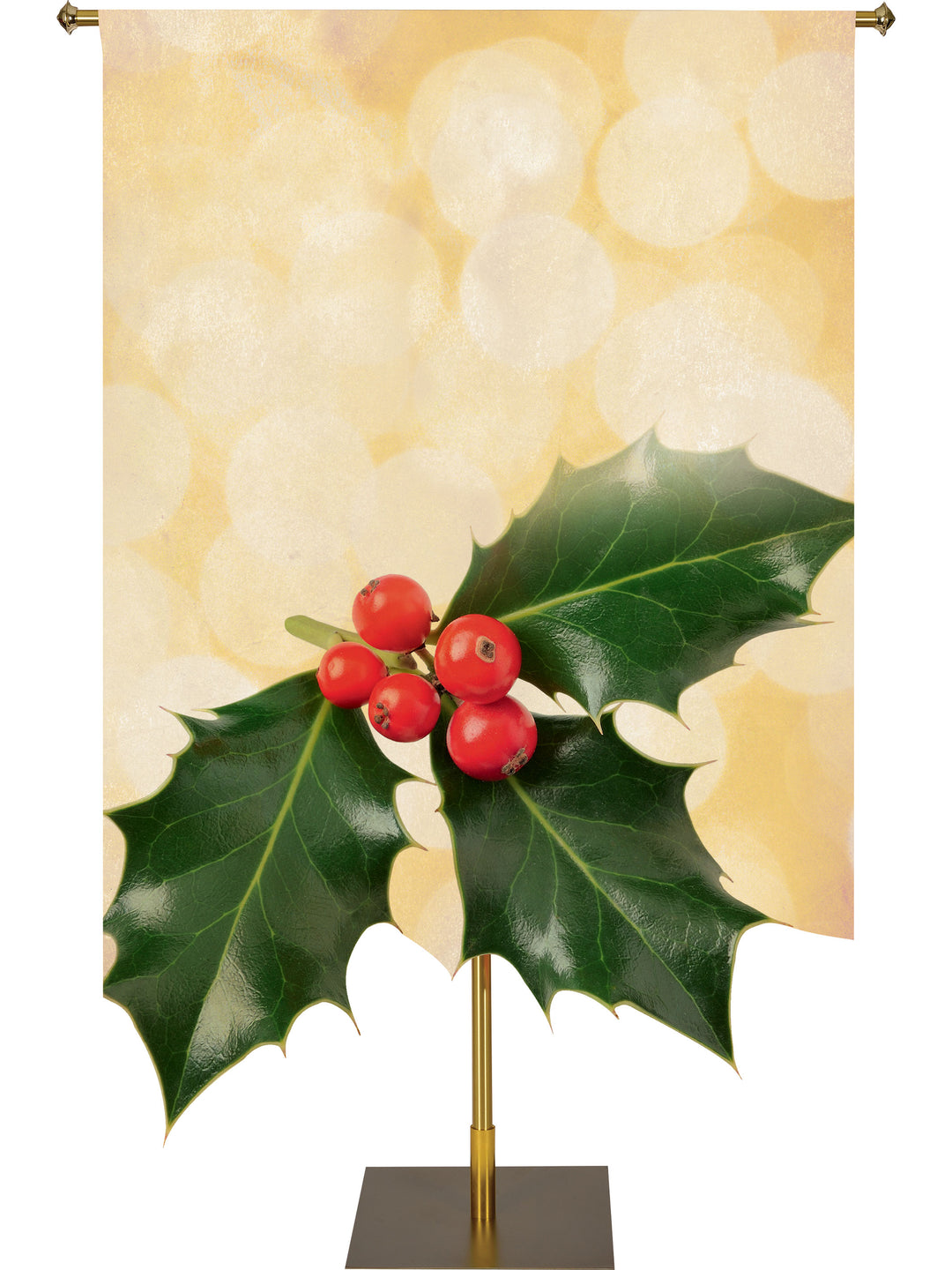 Contours of Christmas Custom Banner Holly Leaf Left - Custom Christmas Banners - PraiseBanners