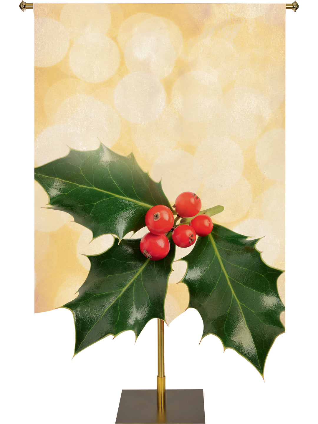 Contours of Christmas Custom Banner Holly Leaf Right - Custom Christmas Banners - PraiseBanners