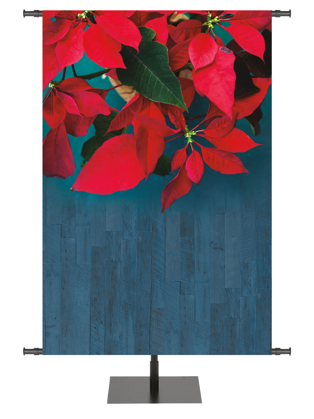 The Heart of Christmas Custom Banner Background Poinsettias
