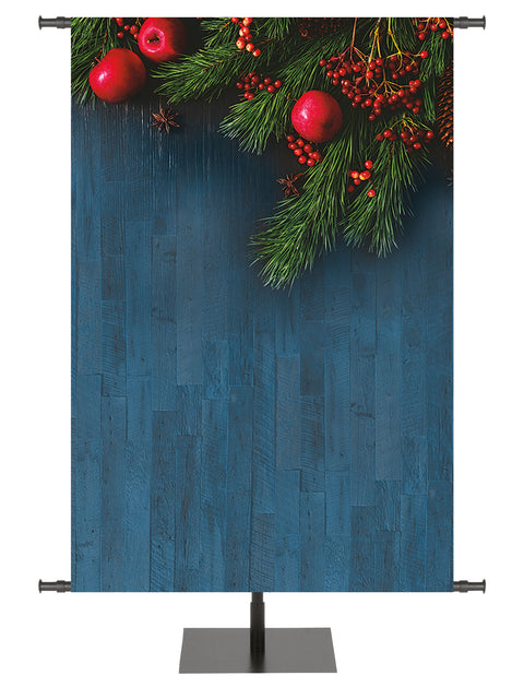 The Heart of Christmas Custom Banner Background Holly Berries and Branches Right