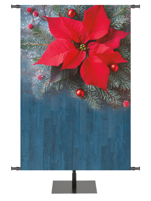 The Heart of Christmas Custom Banner Background Poinsettia Bloom