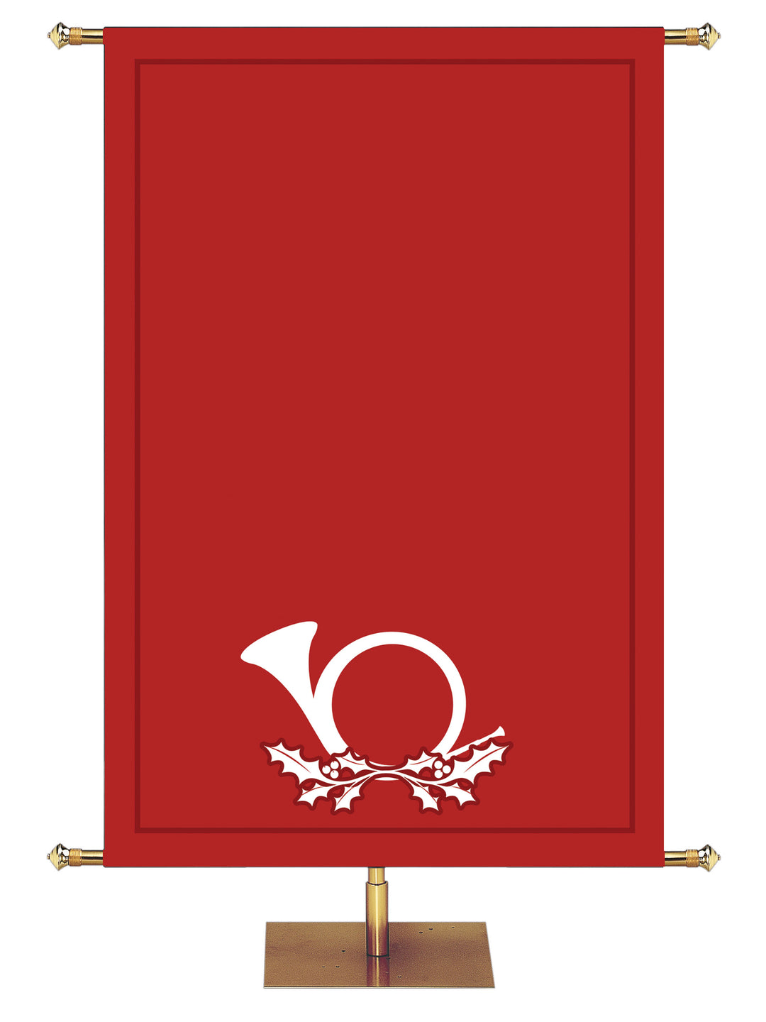 Horn on Red Custom Banner - Custom Christmas Banners - PraiseBanners