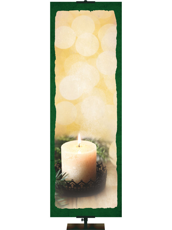 Banner personalizado con luz navideña rústica