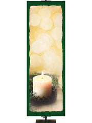 Custom Christmas White Candle Banner - Custom Christmas Banners - PraiseBanners