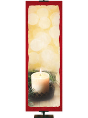 Custom Christmas White Candle Banner - Custom Christmas Banners - PraiseBanners