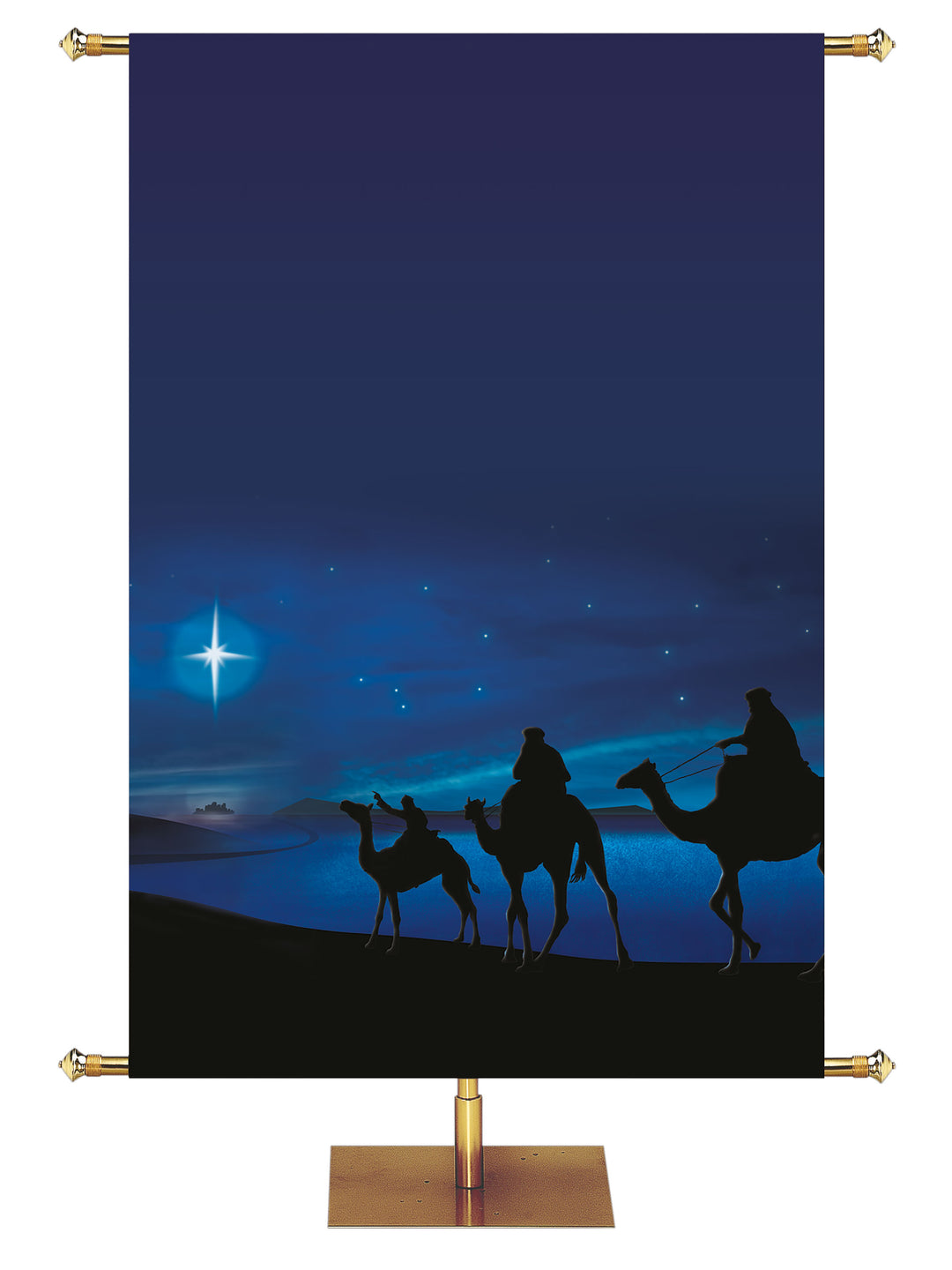 Custom Silent Night Silhouettes Magi Banner Right - Custom Christmas Banners - PraiseBanners