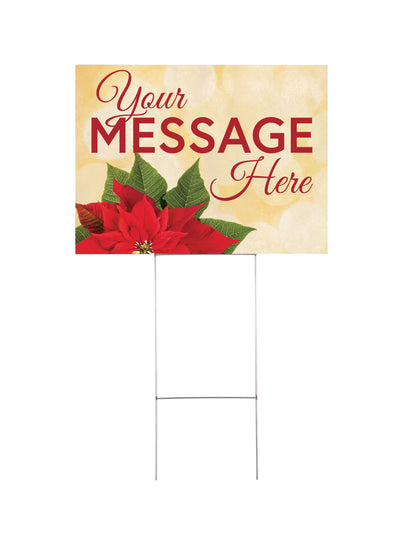 Custom Church Yard Signs Poinsettia Design