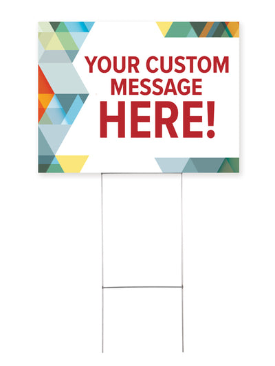 Custom Yard Signs - Dynamic Word Design - Set of 10