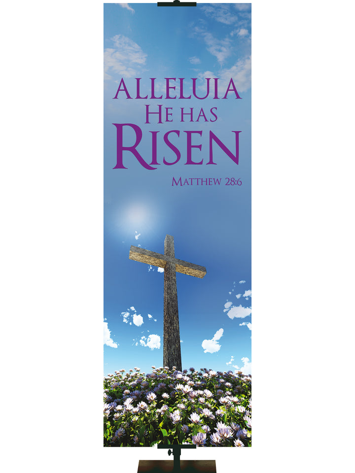 Contemporary Easter Alleluia He Has Risen - Easter Banners - PraiseBanners