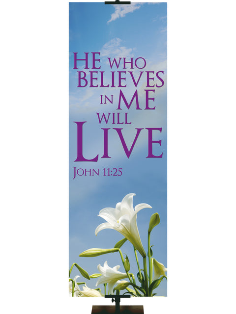 Contemporary Easter He Who Believes - Easter Banners - PraiseBanners