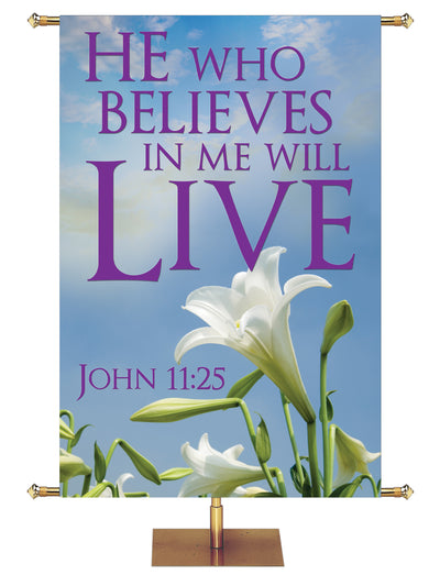 Contemporary Easter He Who Believes - Easter Banners - PraiseBanners