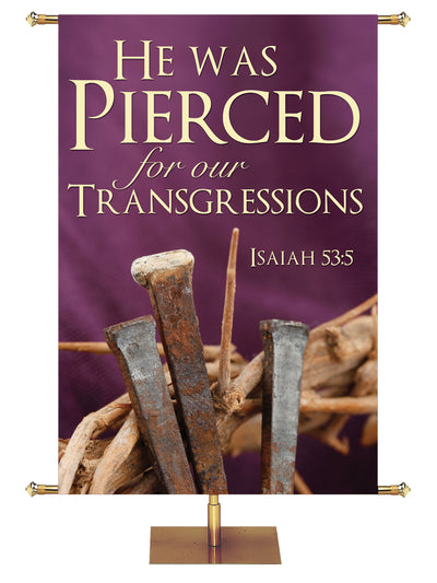 Contemporary Easter He Was Pierced - Easter Banners - PraiseBanners